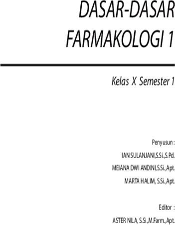 Dasar Dasar Farmakologi 1 Kelas 10 SMK