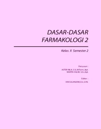 Dasar Dasar Farmakologi 2 Kelas 10 SMK