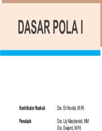 Dasar Pola 1 Kelas 10 SMK