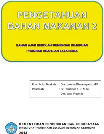 Pengetahuan Bahan Makanan 2 Kelas 10 SMK