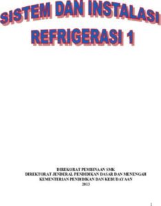 Sistem Dan Instalasi Refrigerasi 1 Kelas 10 SMK
