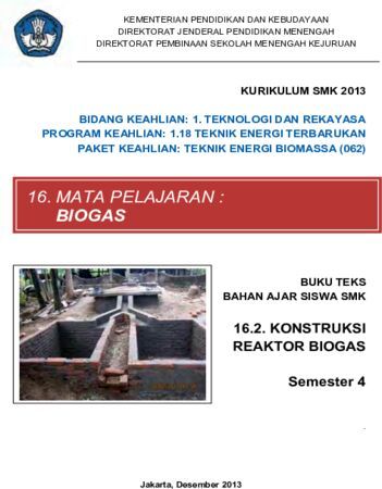 Konstruksi Reaktor Biogas 2 Kelas 11 SMK