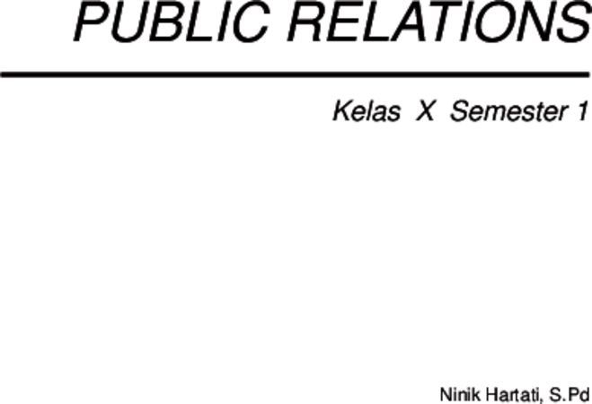 Public Relations 1 Kelas 10 SMK
